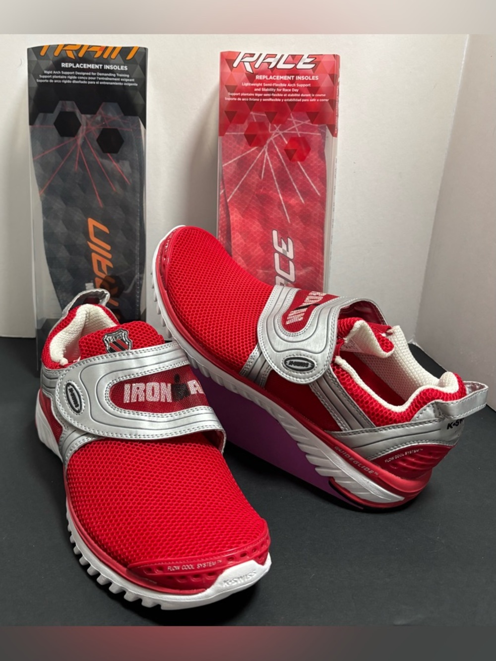 K-Swiss Ironman Blade-Light Race Men's Sneakers - Size 9.5 - Red & Silver